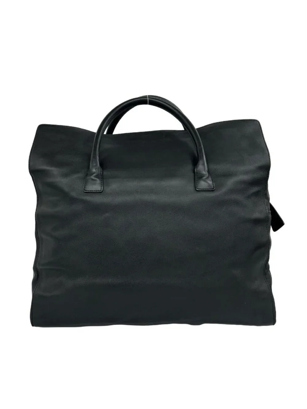 Chanel Card CC Logo Leather Boston Bag Business Black